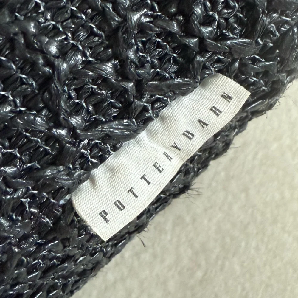 Pottery Barn Faux Natural Fiber Honeycomb Outdoor Lumbar Pillow 13x24